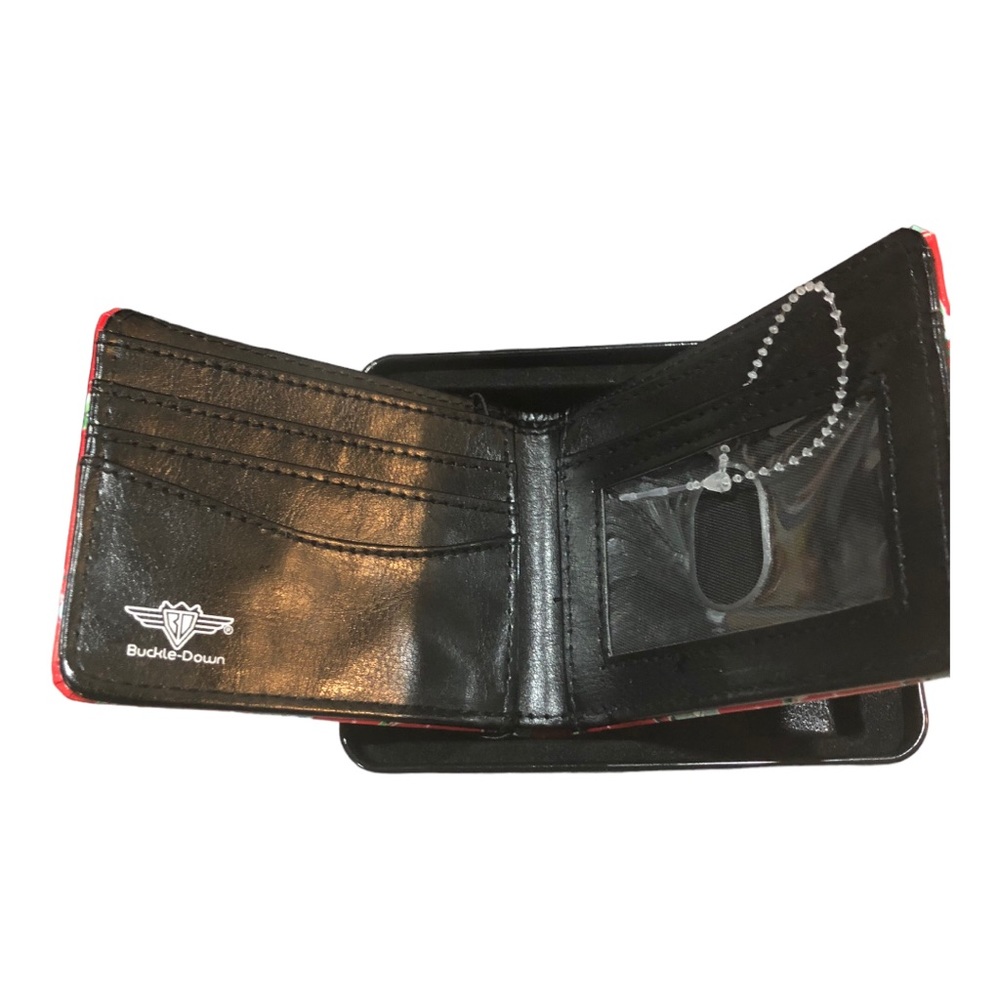 Star Wars red mandalorian snowman bifold wallet in black tin case new - Picture 7 of 9